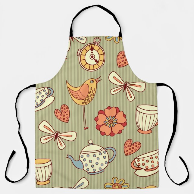 Summer Tea Party: Seamless Pattern Apron (Front)