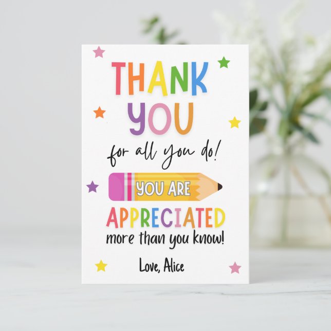 Summer Teacher Appreciation Thank you (Standing Front)