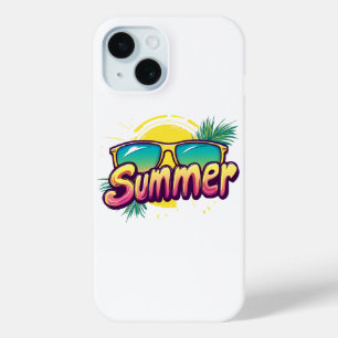 Summer Text - Colorful Summer Sunglasses iPhone 15 Case