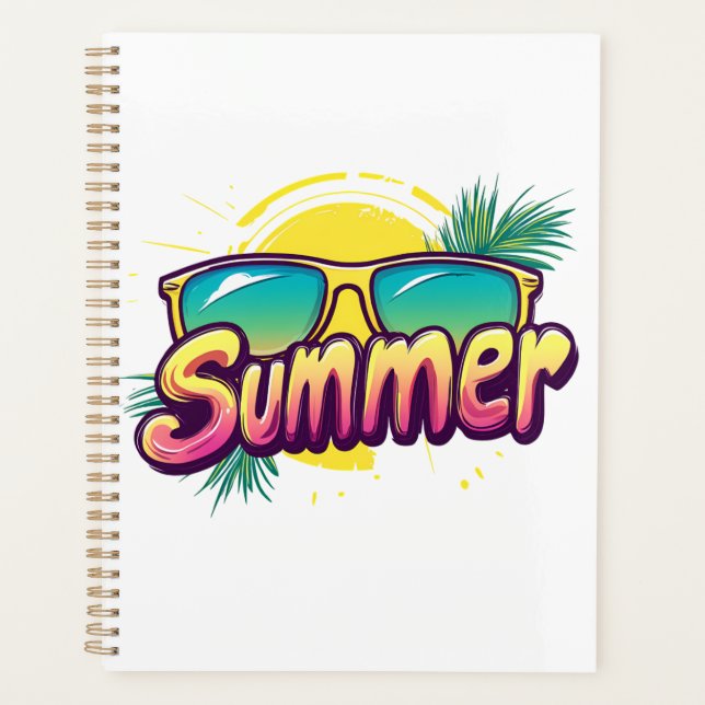 Summer Text - Colorful Summer Sunglasses Planner (Front)