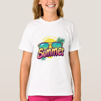 Summer Text - Colorful Summer Sunglasses T-Shirt