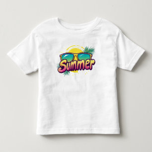 Summer Text - Colorful Summer Sunglasses Toddler T-Shirt
