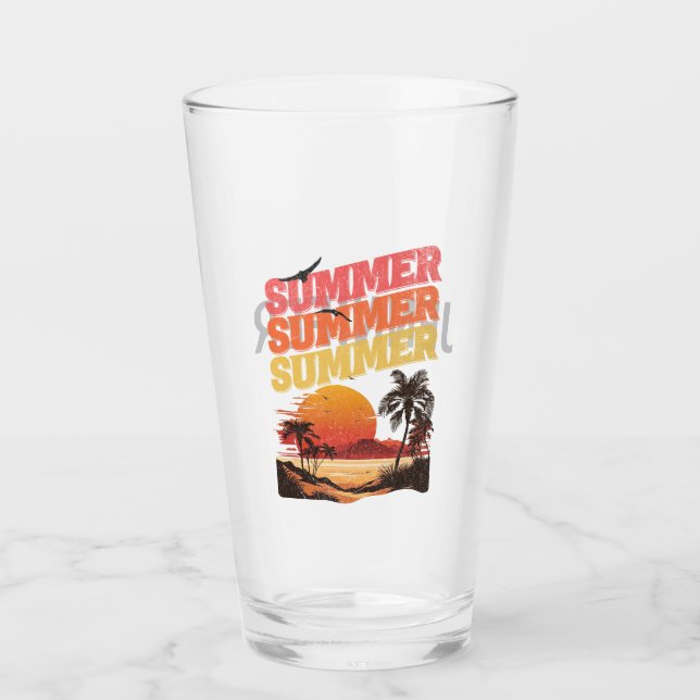 Summer text design glass (Front)