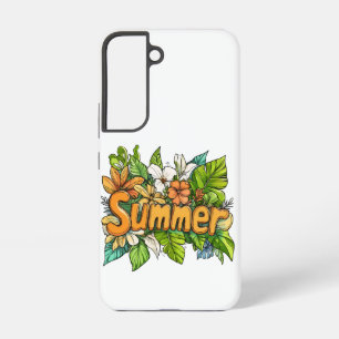 Summer Text - Summer Floral Design Samsung Galaxy Case