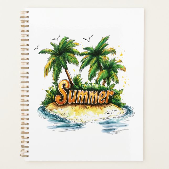 Summer Text - Tropical Summer Island Planner (Front)