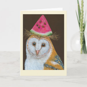 Summer the barn owl greeting card