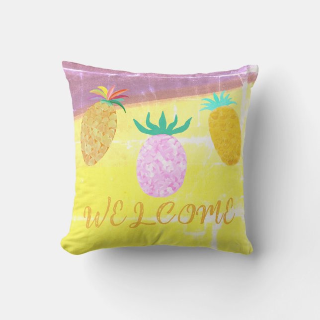 Summer Tiki Pineapple Luau Cushion (Front)