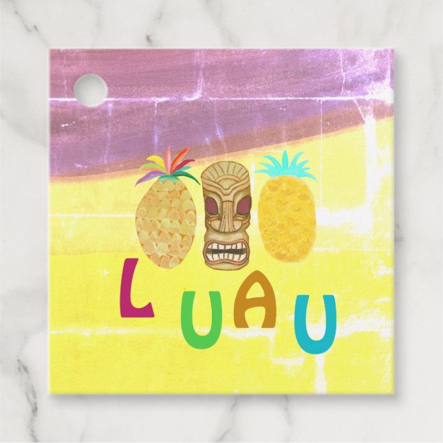 Summer Tiki Pineapple Luau Favour Tags (Front)