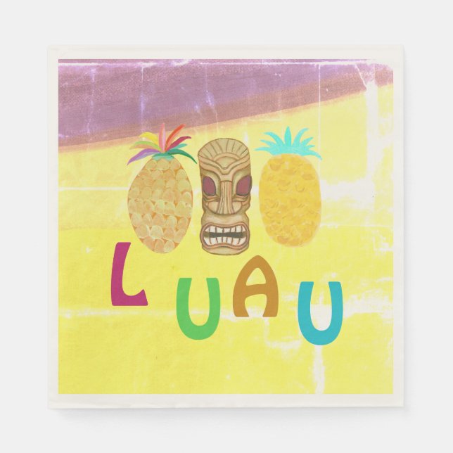Summer Tiki Pineapple Luau Napkin (Front)
