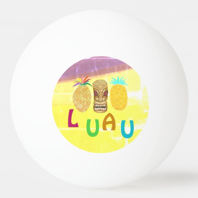 Summer Tiki Pineapple Luau Ping Pong Ball (Front)