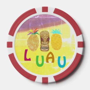 Summer Tiki Pineapple Luau Poker Chips