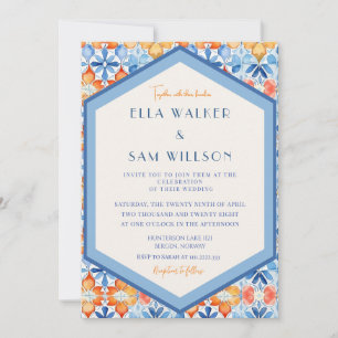 Summer Tile Abstract Pattern Wedding Invitation