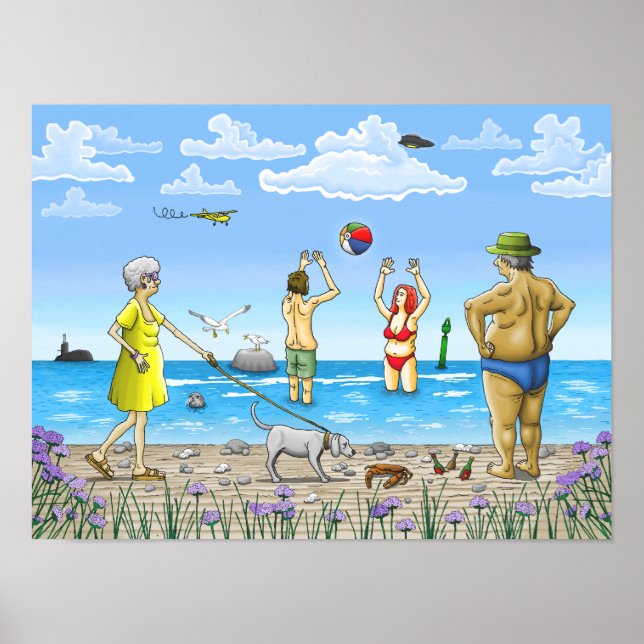 Summer time at the beach poster (Front)