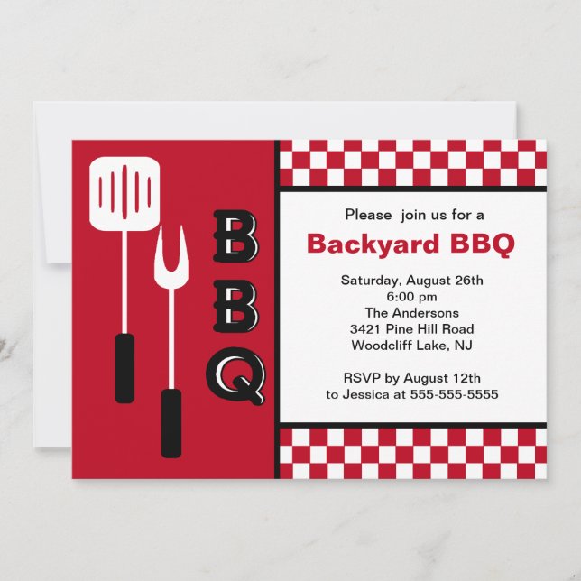 Summer Time Backyard BBQ Invitation (Front)