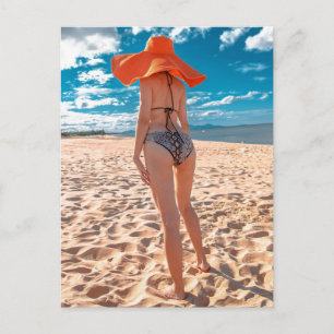 Summer Time Beach Babe Photo Postcard