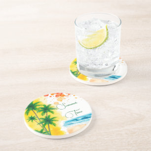 “Summer Time” beach design Coaster