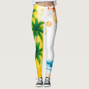 “Summer Time” beach design Leggings