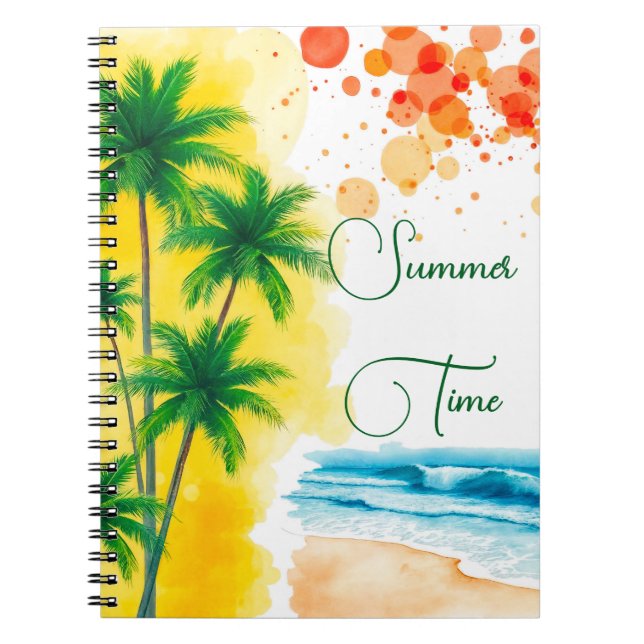 “Summer Time” beach design Notebook (Front)