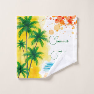 “Summer Time” beach design Wash Cloth