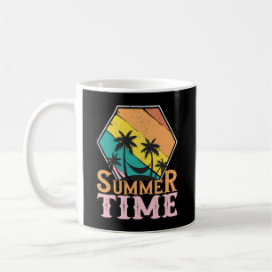 Summer Time, Beach, Hammock, & Palm Trees Coffee Mug