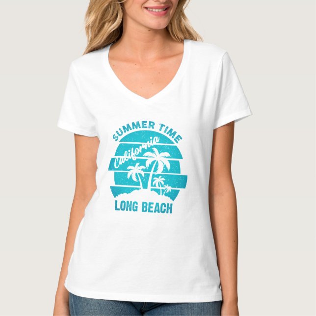 Summer Time California Long Beach T-Shirt (Front)