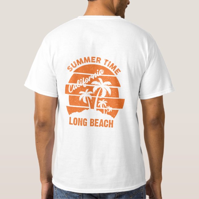Summer Time California Long Beach T-Shirt (Back)