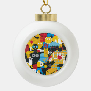Summer time ceramic ball christmas ornament