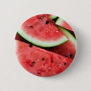 Summer Time Cold Watermelon Slices 6 Cm Round Badge