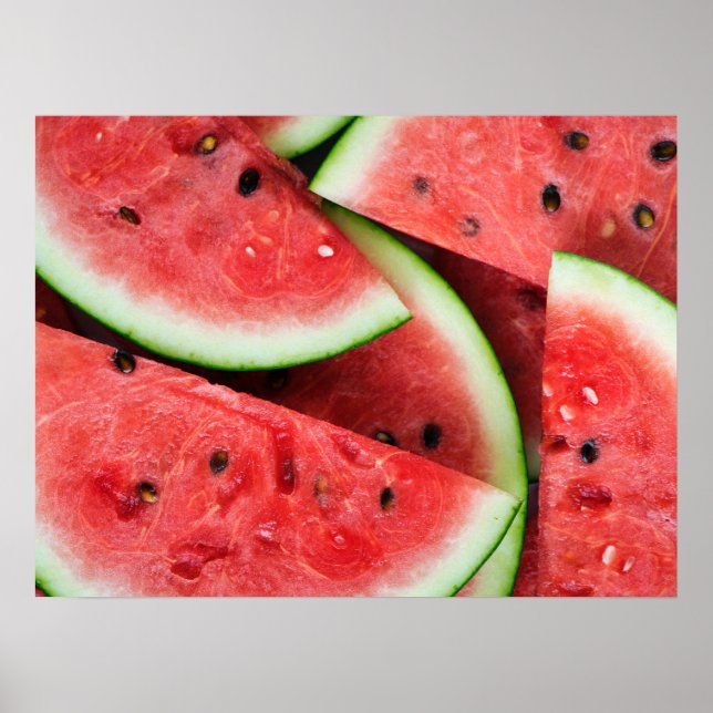 Summer Time Cold Watermelon Slices Poster (Front)