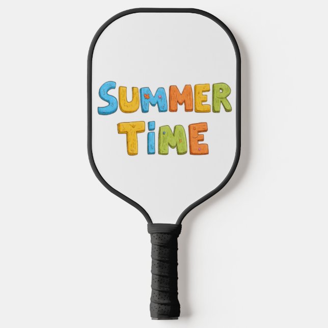 Summer Time - Colorful Summer Time Text Pickleball Paddle (Front)