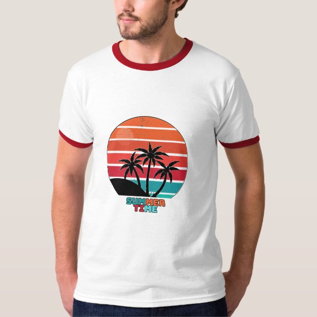 SUMMER TIME Colourful  T-Shirt (Front)