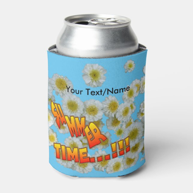 Summer Time Cust. Text Flowers Can Cooler (Can Front)
