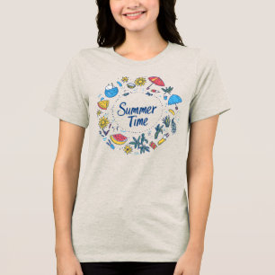 Summer Time Fun Graphic T-Shirt – Cute Sunshine Tri-Blend Shirt
