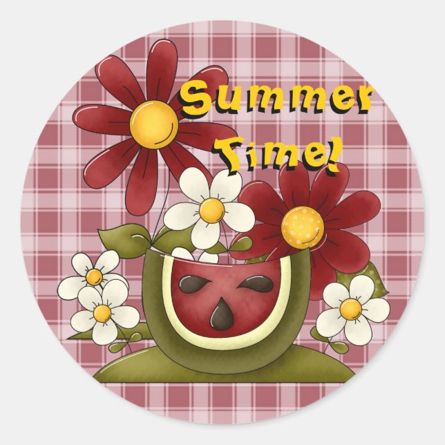 Summer Time Fun Watermelon Stickers (Front)