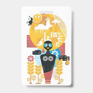 Summer time girl ID badge