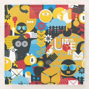 Summer time glass coaster