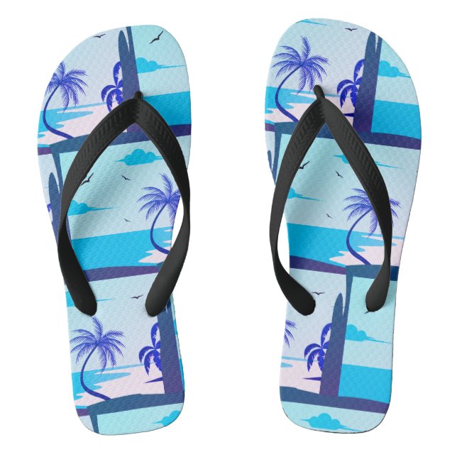 Summer time - Gloomy Blue Edition Flip Flops (Footbed)