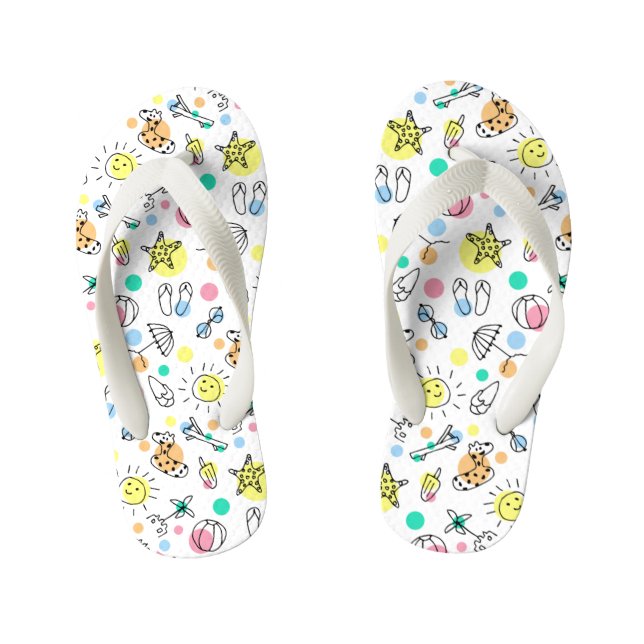Summer Time Kid's Flip Flops (Footbed)