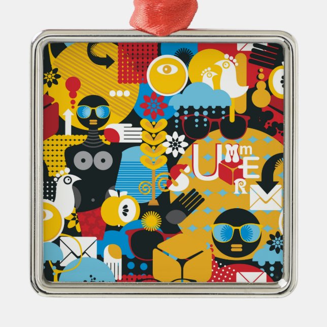 Summer time metal tree decoration (Front)