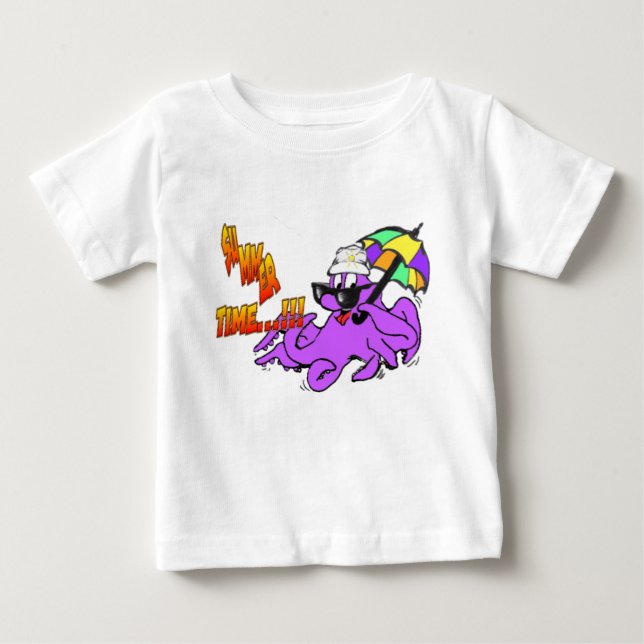 Summer Time Octopus Toddler Ruffle Tee (Front)