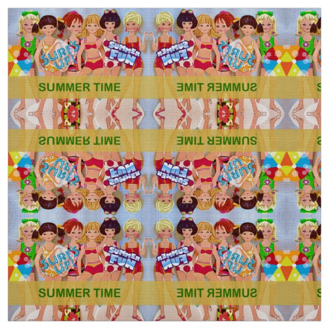 Summer Time Paper Dolls Fabric (Swatch)