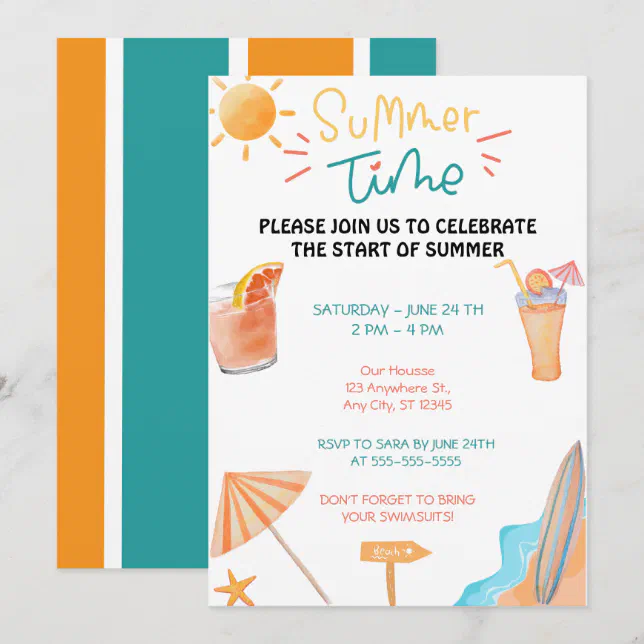 Summer Time Party Invitation | Zazzle