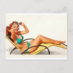 Summer Time Pin-Up Postcard