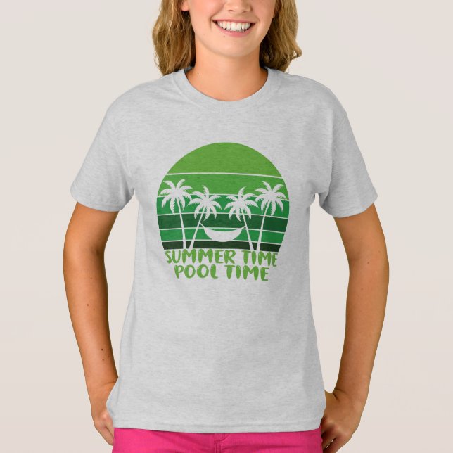 SUMMER TIME POOL TIME. T-Shirt (Front)