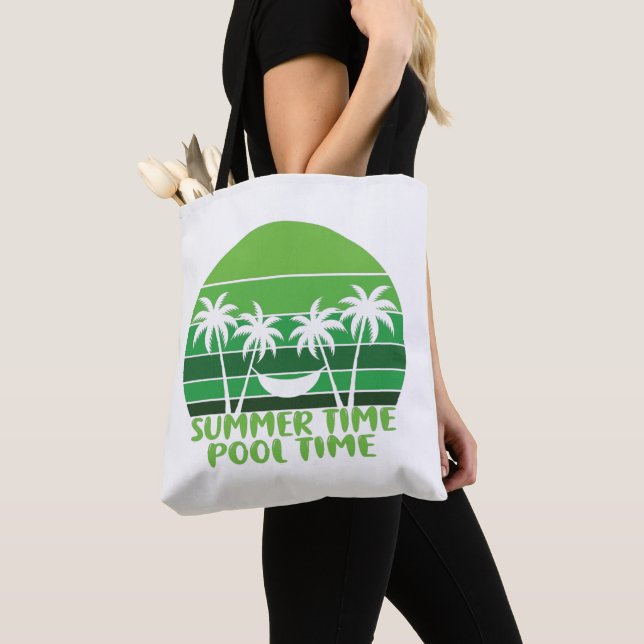 SUMMER TIME POOL TIME. TOTE BAG (Close Up)