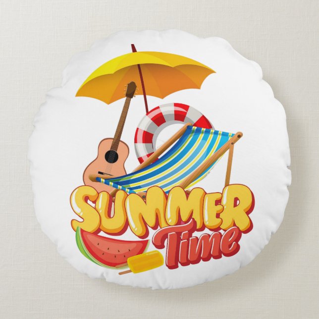 Summer time round cushion (Front)