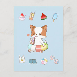 Summer Time Stay Cool Mochi Swimming Summer Items Postcard