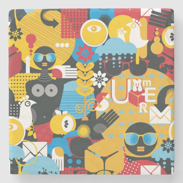 Summer time stone coaster (Front)