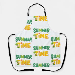 Summer Time - Summer Time with Palm Tree and Sun Apron
