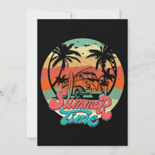 Summer Time Surf Funny Beach Family Vacation Match Invitation